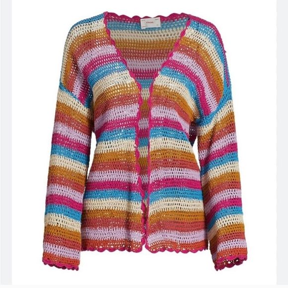 Xirena multicolored crochet sweater carssyn cardigan, NWT SIZE  XS - Picture 1 of 8